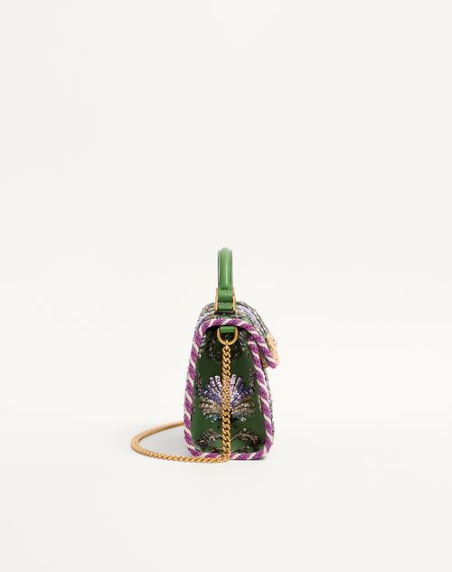 Valentino Garavani - Valentino Garavani Mini Vsling Embroidered Handbag With Jewel Logo - Multicolour - Woman - Top Handle Bags